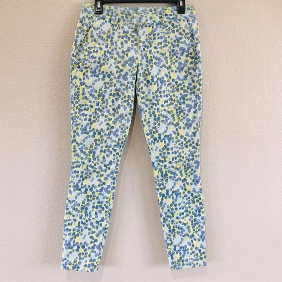 Khakis by Gap Blue Yellow Print Cropped Pants 0 - Picture 1 of 4